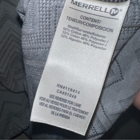 Merrell Women’s Wet Wicking Relaxed Fit Gray Chevron Print Tank Top Size Small - Picture 7 of 9